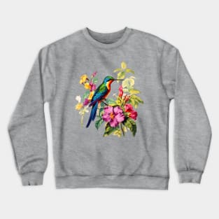 Vintage Hummingbird Illustration Backyard Bird Watchers Crewneck Sweatshirt